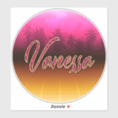 Vanessa Vorname Name golden pink Aufkleber Sticker (Vel)