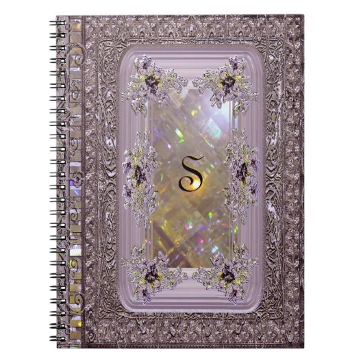 Vanfleet Lila Victoriaans Monogram Notitieboek (Voorkant)