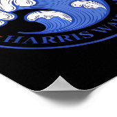 Vang de blauwe golf Harris Wheimer 2024 Verkiezing Poster (Hoek)