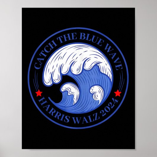 Vang de blauwe golf Harris Wheimer 2024 Verkiezing Poster (Voorkant)