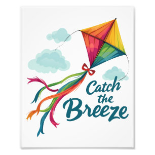 Vang de Breeze Flying Kite Foto Afdruk