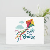Vang de Breeze Flying Kite Kaart (Staand voorkant)
