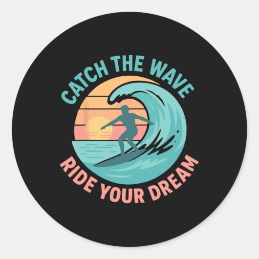 Vang de golf, rijd je droom ronde sticker (Voorkant)