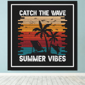 Vang de golf zomer vibes-43435 canvas afdruk (Insitu (Houten vloer))