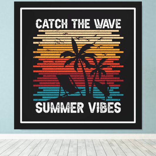 Vang de golf zomer vibes-43435 canvas afdruk (Insitu (Houten vloer))