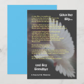 Vang de hemel en zeg Vaarwel sympathiekaart Feestdagenkaart (Voorkant / Achterkant)