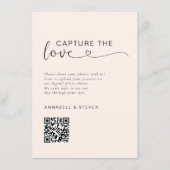 Vang de liefde! Foto, hart-QR-code, bruiloft Informatiekaartje (Voorkant)