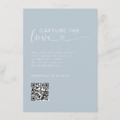 Vang de liefde! Foto, hart-QR-code, bruiloft Informatiekaartje (Voorkant)