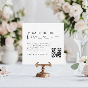 Vang de liefde! Foto QR-code, bruiloft Informatiekaartje