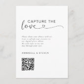 Vang de liefde! Foto, QR-code, bruiloft Informatiekaartje (Voorkant)