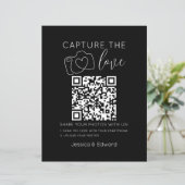 Vang De Liefde Qr Code Zwart Chic Modern Trouwen (Staand voorkant)
