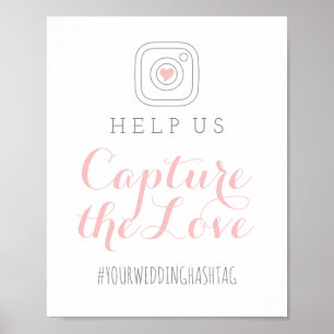 Vang de Love Blush Trouw Hashtag Bord Poster