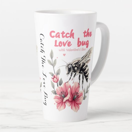 Vang de Love Bug Valentijnsdag Latte Mok (Rechterhoek)