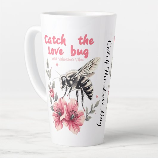 Vang de Love Bug Valentijnsdag Latte Mok (Linkerhoek)