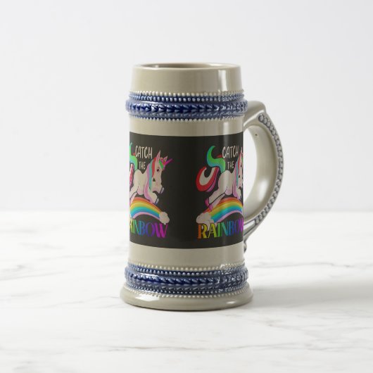 Vang de Regenboog - Eenhoorn Design-15989 Bierpul (Voorkant rechts)