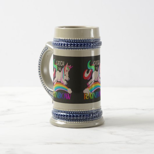 Vang de Regenboog - Eenhoorn Design-15989 Bierpul (Voorkant links)