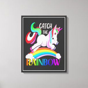 Vang de Regenboog - Eenhoorn Design-15989 Canvas Afdruk