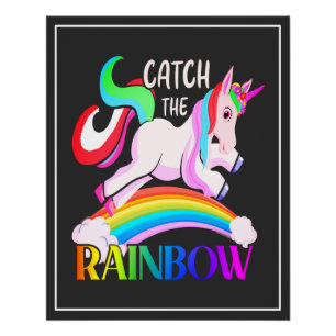 Vang de Regenboog - Eenhoorn Design-15989 Perfect Poster