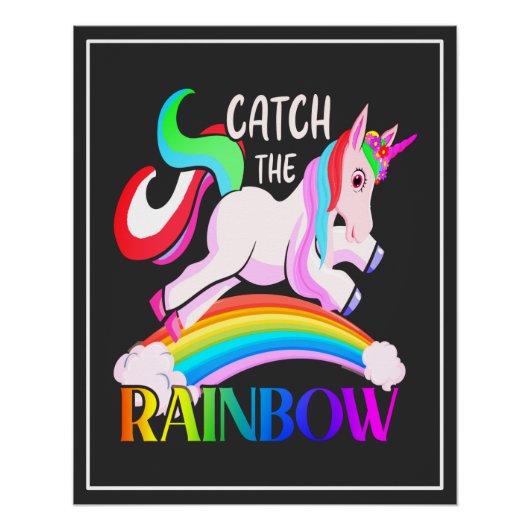 Vang de Regenboog - Eenhoorn Design-15989 Perfect Poster (Voorkant)