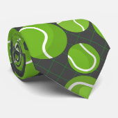 Vang de Tennisballen Patroon D Grijs BG Stropdas (Opgerold)