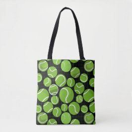 Vang de Tennisballen Patroon Zwart BG Tote Bag