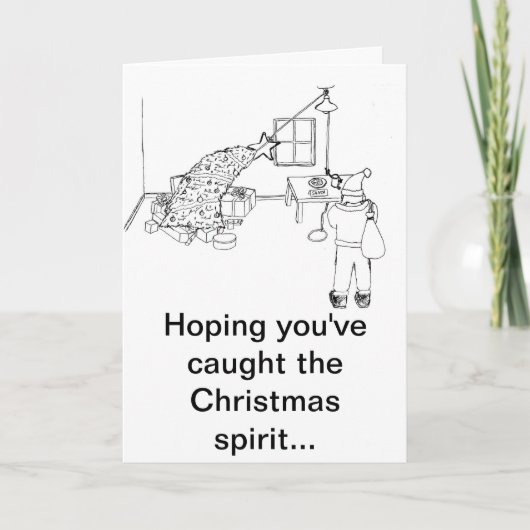 Vang de Vangst van de Groet van de Geest B&W Feestdagen Kaart (Voorkant)