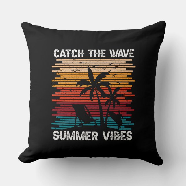 Vang de Wave Summer Vibes Kussen (Voorkant)