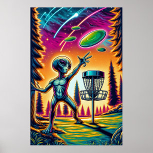Vang de wind   Alien Disc Golf Poster