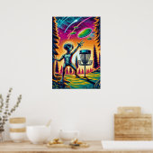 Vang de wind | Alien Disc Golf Poster (Keuken)