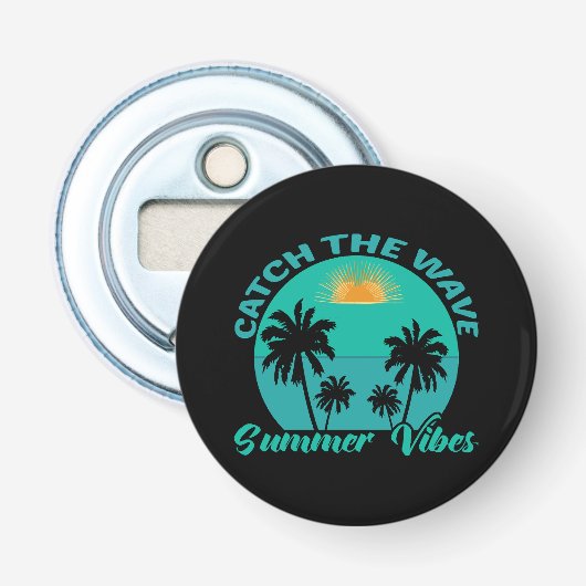 Vang de Zomer Golfslag op Button Flesopener (Voorkant)