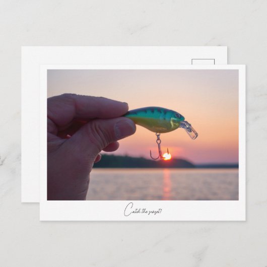 Vang de zonsondergang briefkaart (Voorkant / Achterkant)