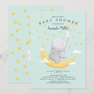 Vang een Baby shower van sterbunny Elephant Kaart