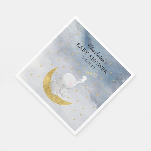 Vang een Baby shower van sterbunny Elephant Servet (Hoek)