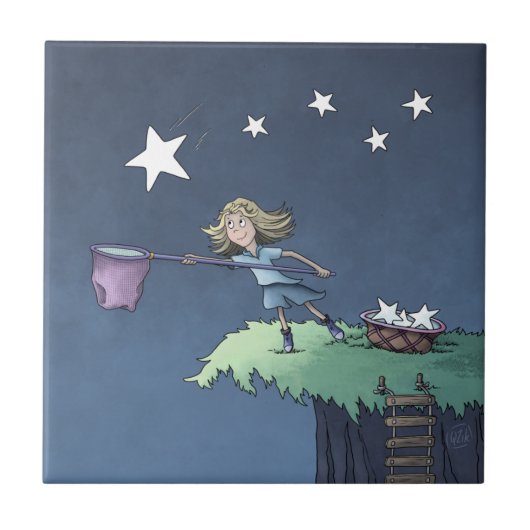 Vang een Falling Star - Verzamel wensen Tegeltje (Voorkant)
