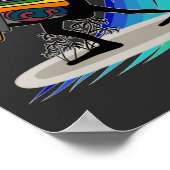 Vang een golf, Huehue! Stone Surfer neemt vlucht Poster (Hoek)