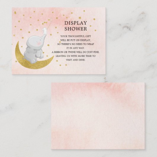 Vang een Star Bunny Elephant Gift Display Douche Informatiekaartje (Voorkant / Achterkant)