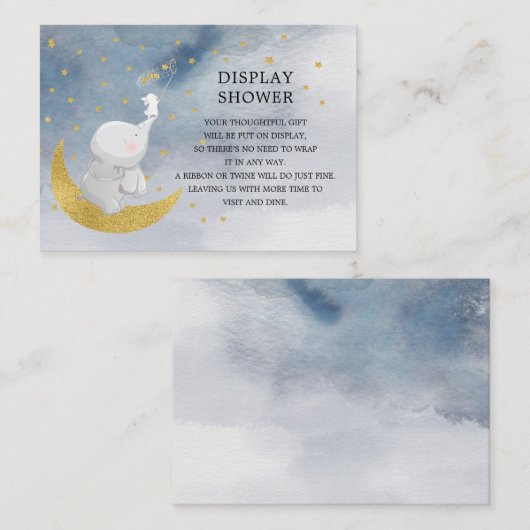 Vang een Star Bunny Elephant Gift Display Douche Informatiekaartje (Voorkant / Achterkant)