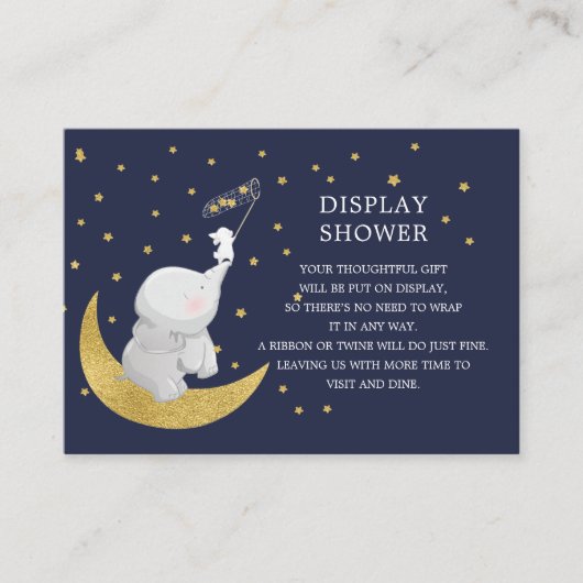 Vang een Star Bunny Elephant Gift Display Douche Informatiekaartje (Voorkant)