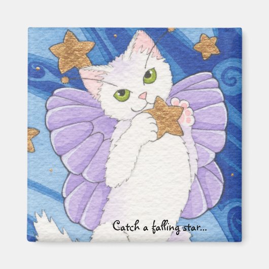 Vang een vallende ster vierkante magneet (Voorkant)