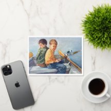 Vang een vis Wenskaart