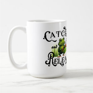 Vang En Laat Los Visserij Kikker Patch Koffiemok