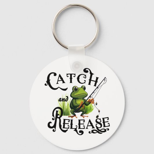 Vang En Laat Los Visserij Kikker Patch Sleutelhanger (Voorkant)