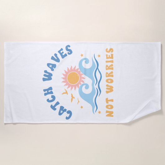 Vang golven, geen zorgen - Grappige zomer Strandlaken (Voorkant)