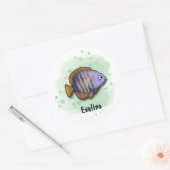 Vang het plezier met zoutwatervissen ronde sticker (Envelop)