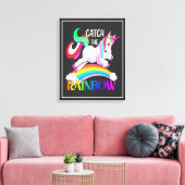 Vang het Regenboog Eenhoorn Ontwerp Canvas Afdruk (Insitu (Woonkamer))