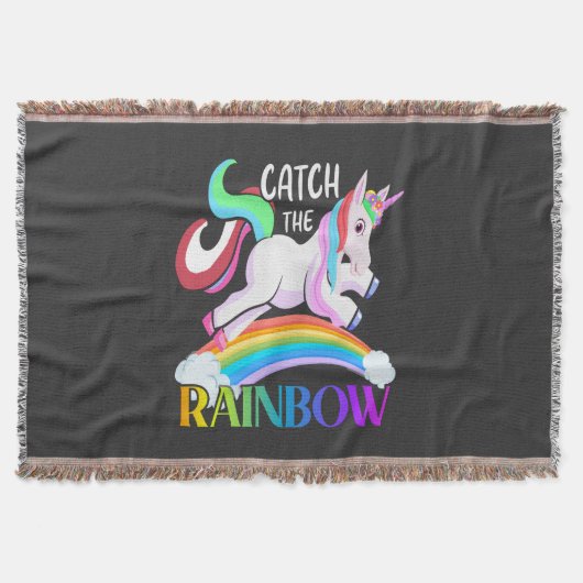 Vang het Regenboog Eenhoorn Ontwerp Deken (Voorkant)