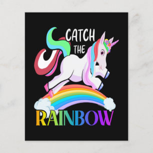 Vang het Regenboog Eenhoorn Ontwerp Flyer