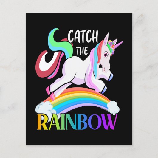 Vang het Regenboog Eenhoorn Ontwerp Flyer (Voorkant)