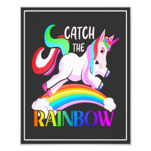 Vang het Regenboog Eenhoorn Ontwerp Foto Afdruk
