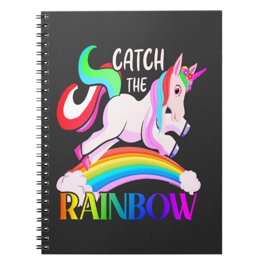 Vang het Regenboog Eenhoorn Ontwerp Notitieboek (Voorkant)